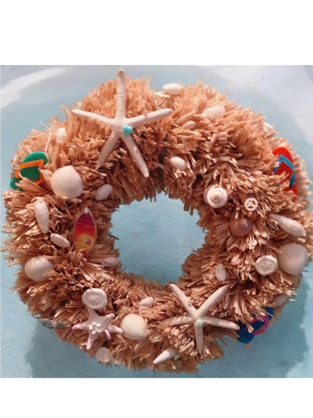 Like New ~ Seaside Starfish & Shell Wreath in Natural Beige